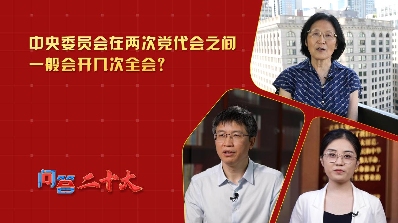 中央委員會(huì)在兩次黨代會(huì)之間一般會(huì)開幾次全會(huì)？